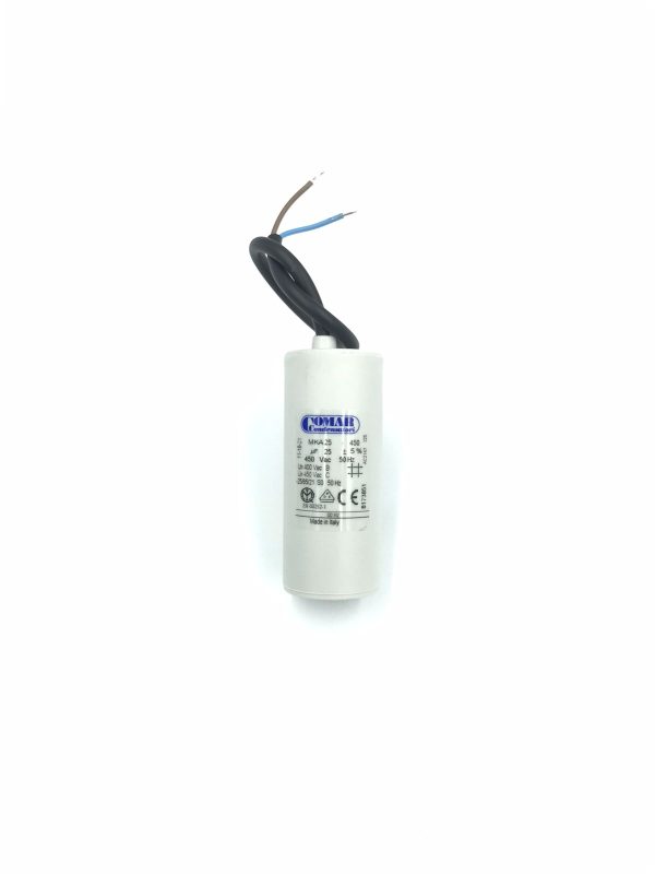 Condensador Permanente 25 µf 450 Vac .C/Cable Salida Comar